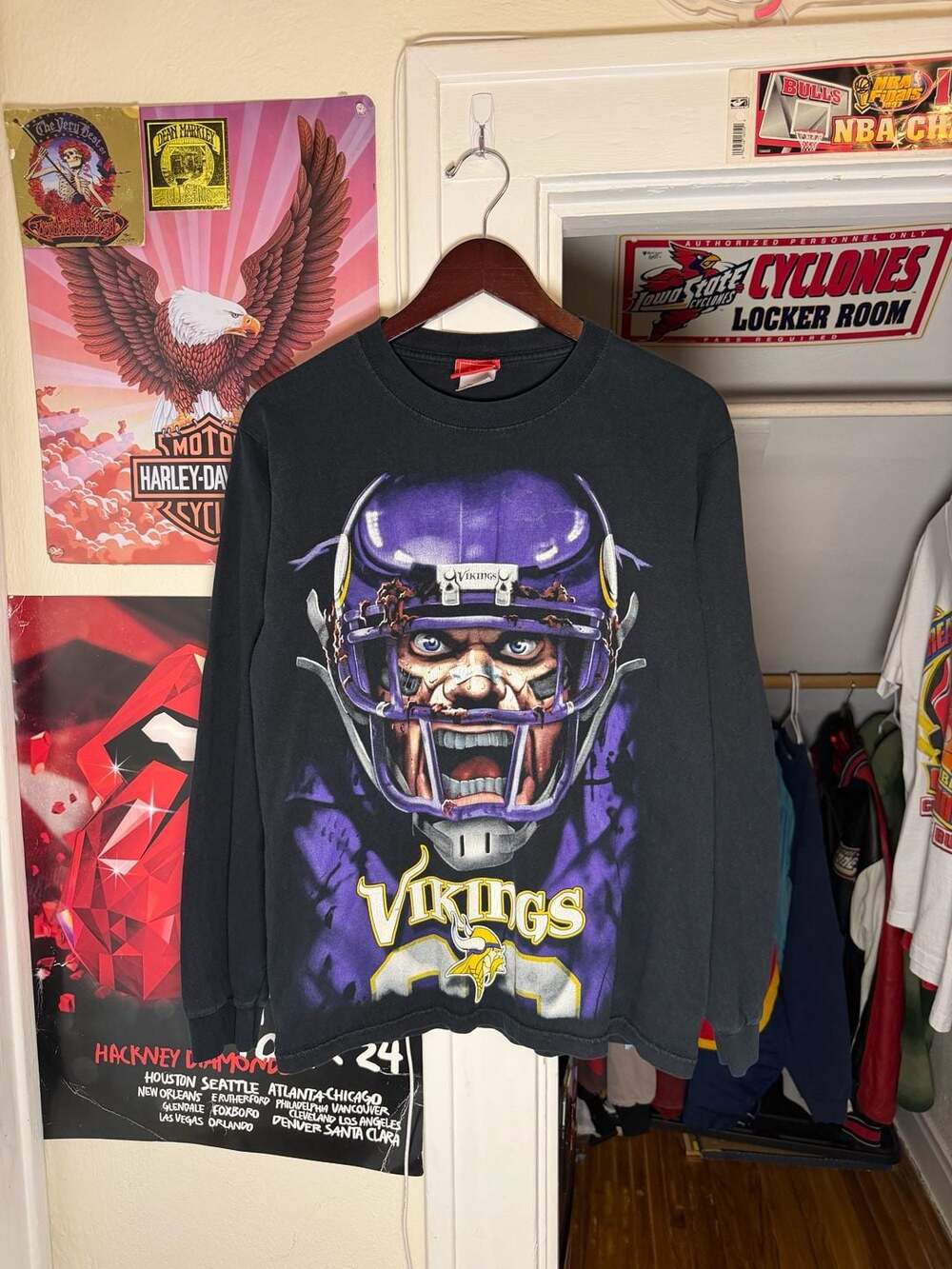 Vintage NFL Minnesota Vikings AOPGraphic Long Sleeve Shirt